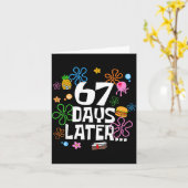 67 Days Later Happy 100 Days Of School Student Tea Kaart (Gele Bloem)