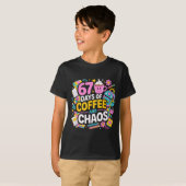 67 Days Of Coffee Chaos Teacher Life Funny School  T-shirt (Voorkant volledig)