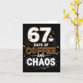67 Days Of Coffee Teachers Retro School Six Seven Kaart (Gele Bloem)