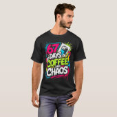 67 Days Of Coffee Teachers Retro School Six Seven  T-shirt (Voorkant volledig)