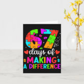 67 Days Of Making A Difference Funny Teacher Stude Kaart (Gele Bloem)