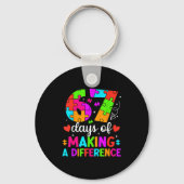 67 Days Of Making A Difference Funny Teacher Stude Sleutelhanger (Voorkant)