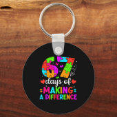 67 Days Of Making A Difference Funny Teacher Stude Sleutelhanger (Voorkant)