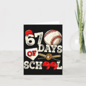 67 Days Of School 67th Day Funny Baseball Meme Men Kaart (Voorkant)