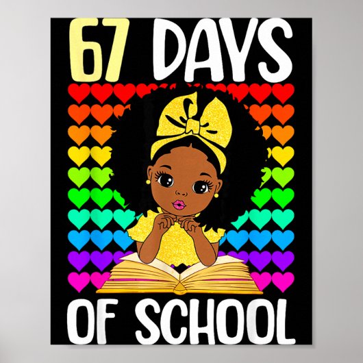 67 Days Of School 67th Day Smarter Six Seven Melan Poster (Voorkant)