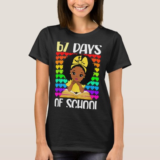 67 Days Of School 67th Day Smarter Six Seven Melan T-shirt (Voorkant)