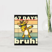 67 Days Of School Bruh Funny Meme Boys Kids Dabbin Kaart (Voorkant)