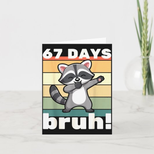 67 Days Of School Bruh Funny Meme Boys Kids Dabbin Kaart (Voorkant)