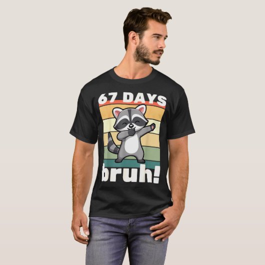 67 Days Of School Bruh Funny Meme Boys Kids Dabbin T-shirt (Voorkant volledig)