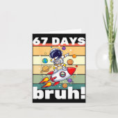67 Days Of School Bruh Funny Meme Kids Dabbing Ast Kaart (Voorkant)