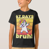67 Days Of School Bruh Funny Teacher Kids Dabbing  T-shirt (Voorkant)