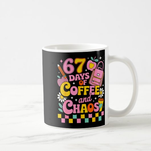 67 Days Of School Coffee Lover 67th Day Of School Koffiemok (Rechts)