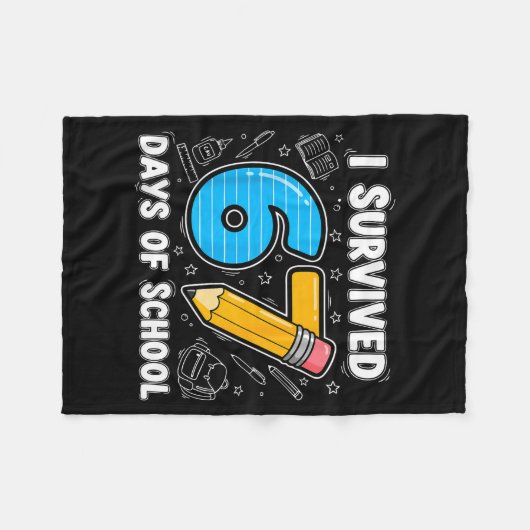 67 Days Of School Complete - Teacher Student Funny Fleece Deken (Voorkant (Horizontaal))