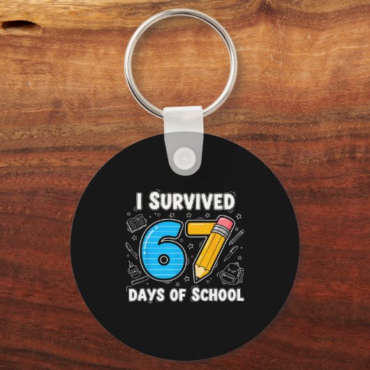 67 Days Of School Complete - Teacher Student Funny Sleutelhanger (Voorkant)