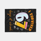 67 Days Of School Cool Teacher Design Fleece Deken (Voorkant (Horizontaal))