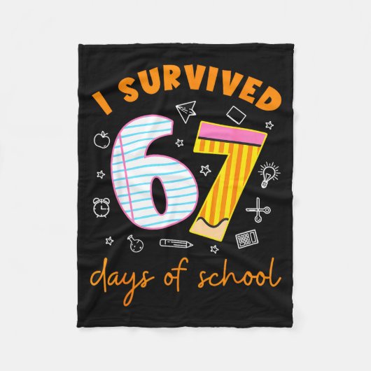 67 Days Of School Cool Teacher Design Fleece Deken (Voorkant)