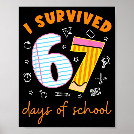 67 Days Of School Cool Teacher Design  Poster (Voorkant)