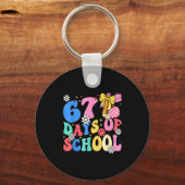 67 Days Of School Coquette Bow Students Teachers 1 Sleutelhanger (Voorkant)