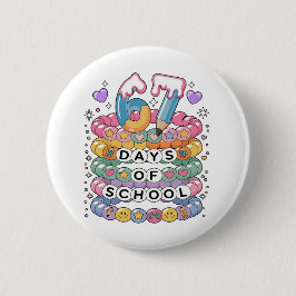 67 Days of School Cute Teacher Colorful Classroom Ronde Button 5,7 Cm