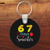 67 Days Of School Funny 67 Days Smarter Student Te Sleutelhanger (Voorkant)