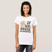 67 Days of School Funny 67 Days Smarter Student Te T-shirt (Voorkant volledig)