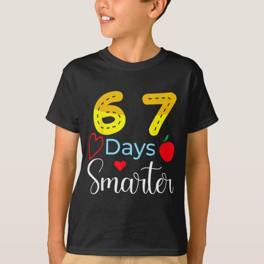 67 Days Of School Funny 67 Days Smarter Student Te T-shirt (Voorkant)