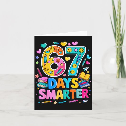 67 Days Of School Funny Meme Teacher Student  Kaart (Voorkant)