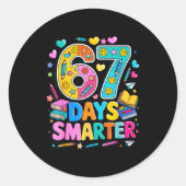67 Days Of School Funny Meme Teacher Student  Ronde Sticker (Voorkant)