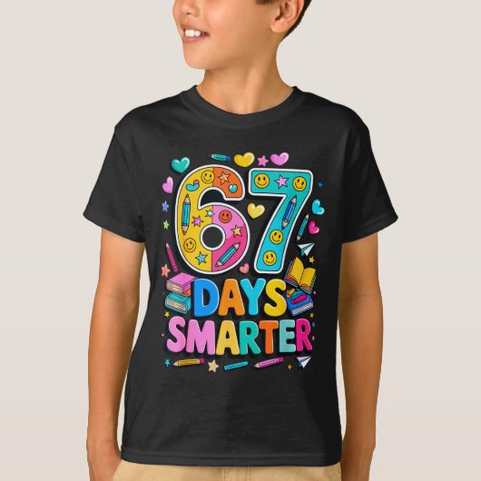 67 Days Of School Funny Meme Teacher Student  T-shirt (Voorkant)