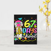 67 Days Of School Girls Coquette Bow Pencil 67 Day Kaart (Gele Bloem)