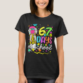 67 Days Of School Girls Coquette Bow Pencil 67 Day T-shirt (Voorkant)