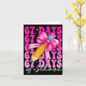 67 Days Of School Girls Coquette Bow Pencil Teache Kaart (Gele Bloem)