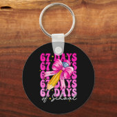 67 Days Of School Girls Coquette Bow Pencil Teache Sleutelhanger (Voorkant)