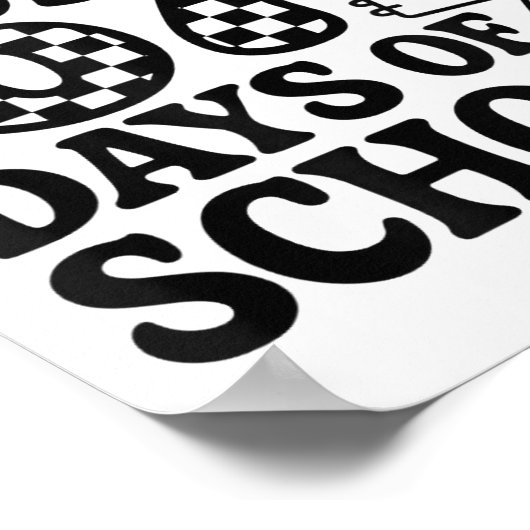 67 Days Of School Groovy Checkered  Poster (Hoek)