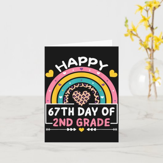 67 Days Of School Happy 67th Day Of 2nd Grade Teac Kaart (Gele Bloem)