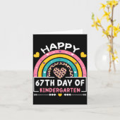 67 Days Of School Happy 67th Day Of Kindergarten T Kaart (Gele Bloem)