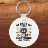 67 Days Of School I Survived Funny Teachers Studen Sleutelhanger (Voorkant)