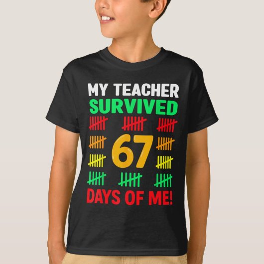67 Days Of School Kids 67 Shirt Boys 6 7 Shirt Boy (Voorkant)