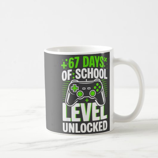 67 Days Of School Level Unlocked 67 Meme Gamer Koffiemok (Rechts)