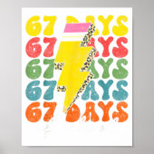 67 Days Of School Lightning Bolt Pencil Teachers S Poster (Voorkant)