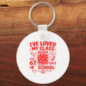 67 Days Of School Loved My Cl Funny Valentine Teac Sleutelhanger (Voorkant)