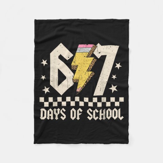 67 Days Of School Meme Slang Abcd Rock Boys Girls Fleece Deken (Voorkant)