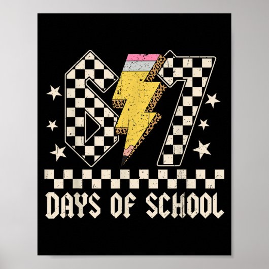 67 Days Of School Meme Slang Abcd Rock Boys Girls  Poster (Voorkant)