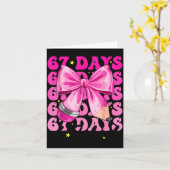 67 Days Of School Pencil Coquette Bow 67th Day Of Kaart (Gele Bloem)