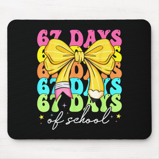 67 Days Of School Pencil Coquette Bow 67th Day Of Muismat (Voorkant)