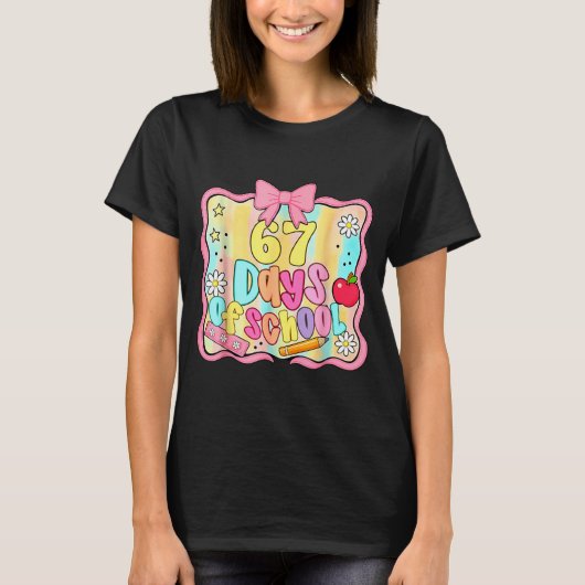 67 Days Of School Preppy 67th Day Of School Teache T-shirt (Voorkant)