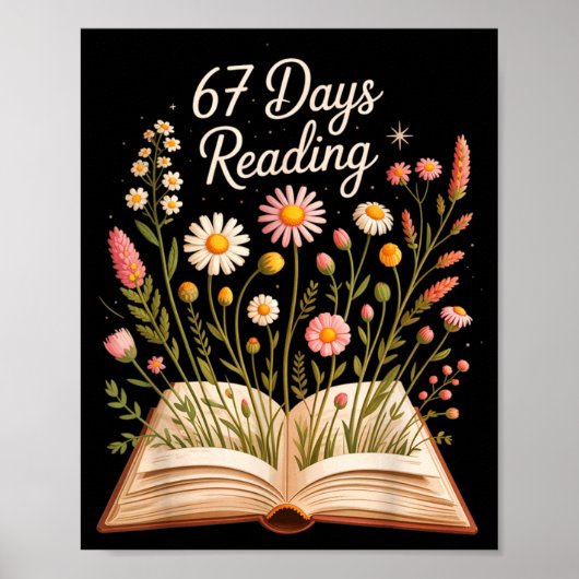 67 Days Of School Reading Books Teacher 67th Day O Poster (Voorkant)