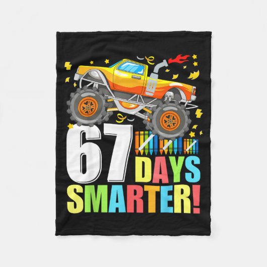 67 Days Of School Smarter Funny Six Seven Monster  Fleece Deken (Voorkant)