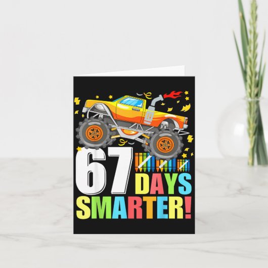67 Days Of School Smarter Funny Six Seven Monster Kaart (Voorkant)