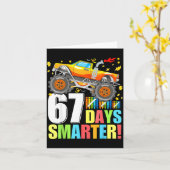 67 Days Of School Smarter Funny Six Seven Monster Kaart (Gele Bloem)
